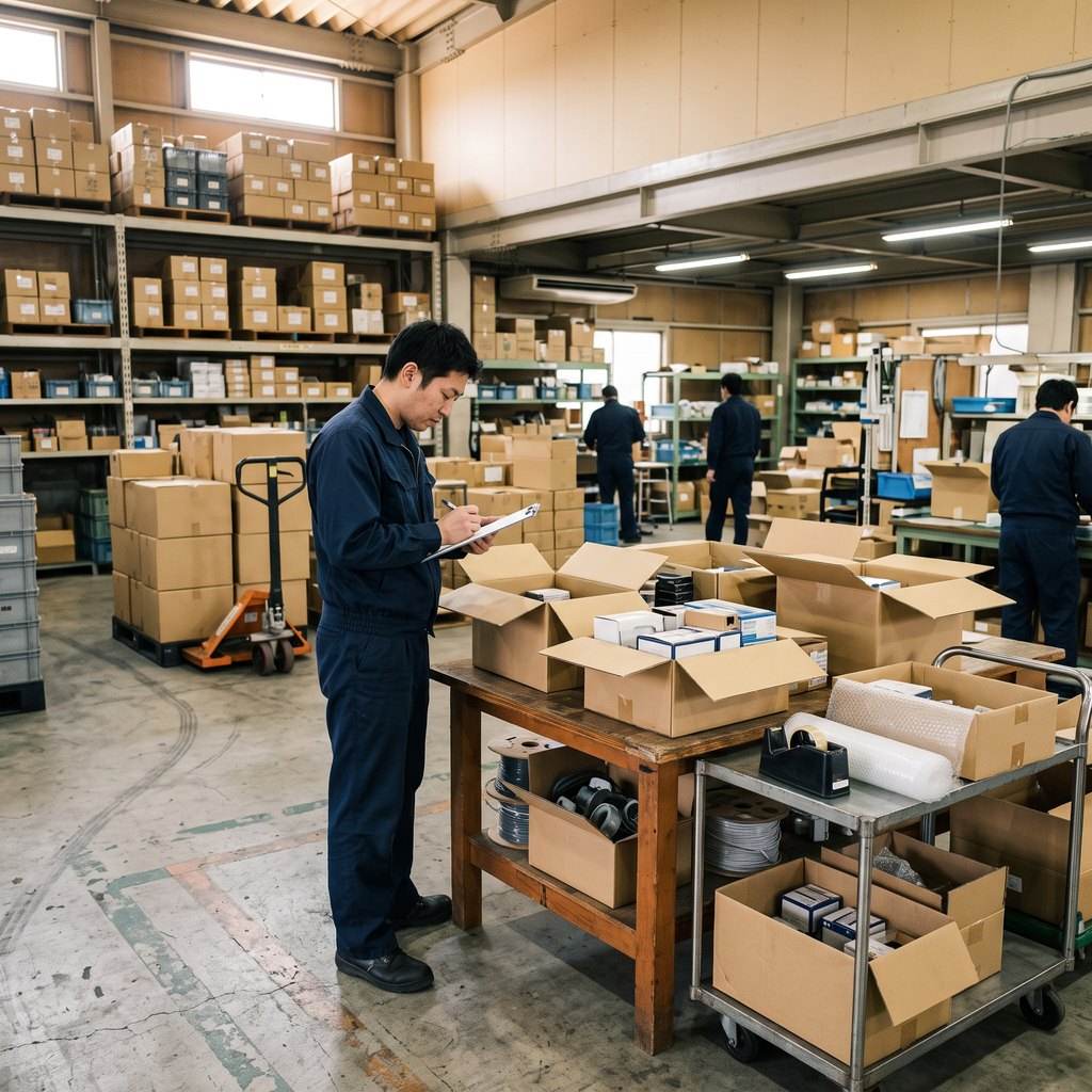 検品と出荷の様子